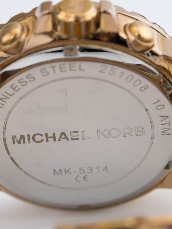 Michael Kors MK-5314 Chronograph Quartz Analog Women\'s Watch New Battery